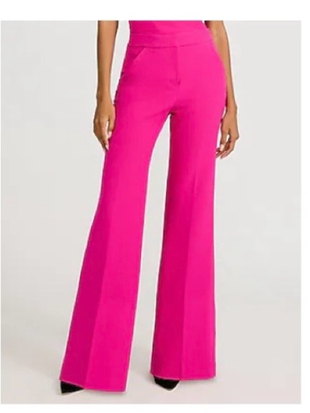 Express Studio Stretch High Waisted Flare Trouser - Short